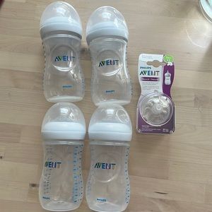Philip Avent Natural Baby Bottle, Clear, 9oz, 4 pk